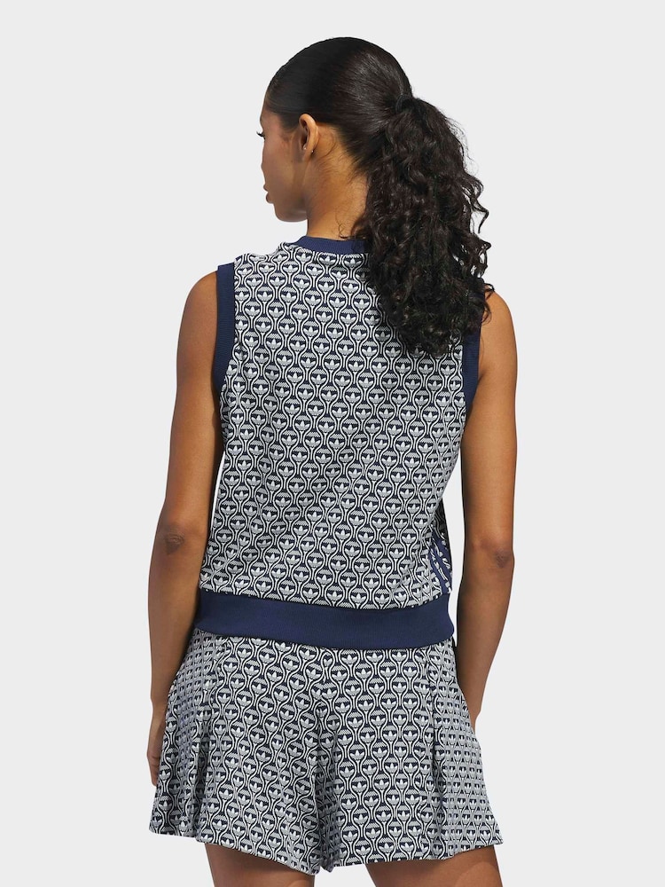 adidas Golf Navy Originals All-Over Vest - Image 2 of 7