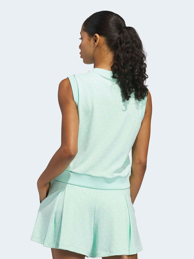 adidas Golf Mint Green Originals All-Over Vest - Image 2 of 6