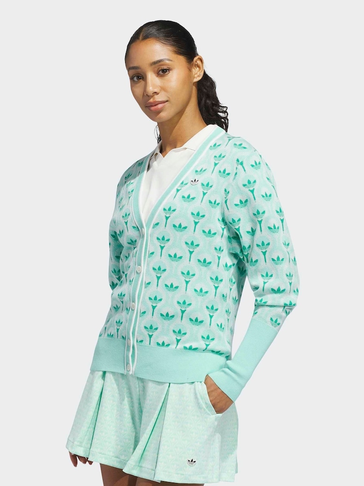 adidas Golf Chalk White Originals All-Over Cardigan - Image 1 of 6