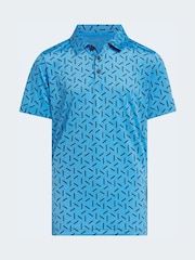 adidas Golf Bright Blue Climacool Ultimate 365 Printed Mesh Polo Shirt - Image 1 of 5