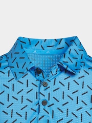 adidas Golf Bright Blue Climacool Ultimate 365 Printed Mesh Polo Shirt - Image 3 of 5