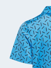 adidas Golf Bright Blue Climacool Ultimate 365 Printed Mesh Polo Shirt - Image 4 of 5