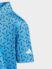 adidas Golf Bright Blue Climacool Ultimate 365 Printed Mesh Polo Shirt - Image 5 of 5