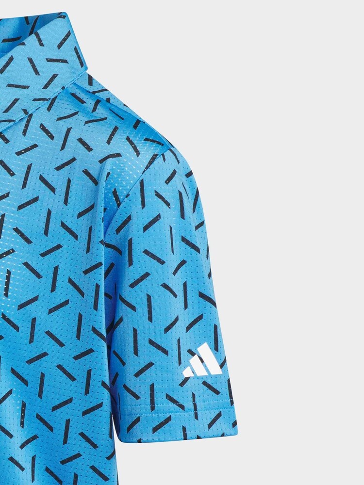 adidas Golf Bright Blue Climacool Ultimate 365 Printed Mesh Polo Shirt - Image 5 of 5