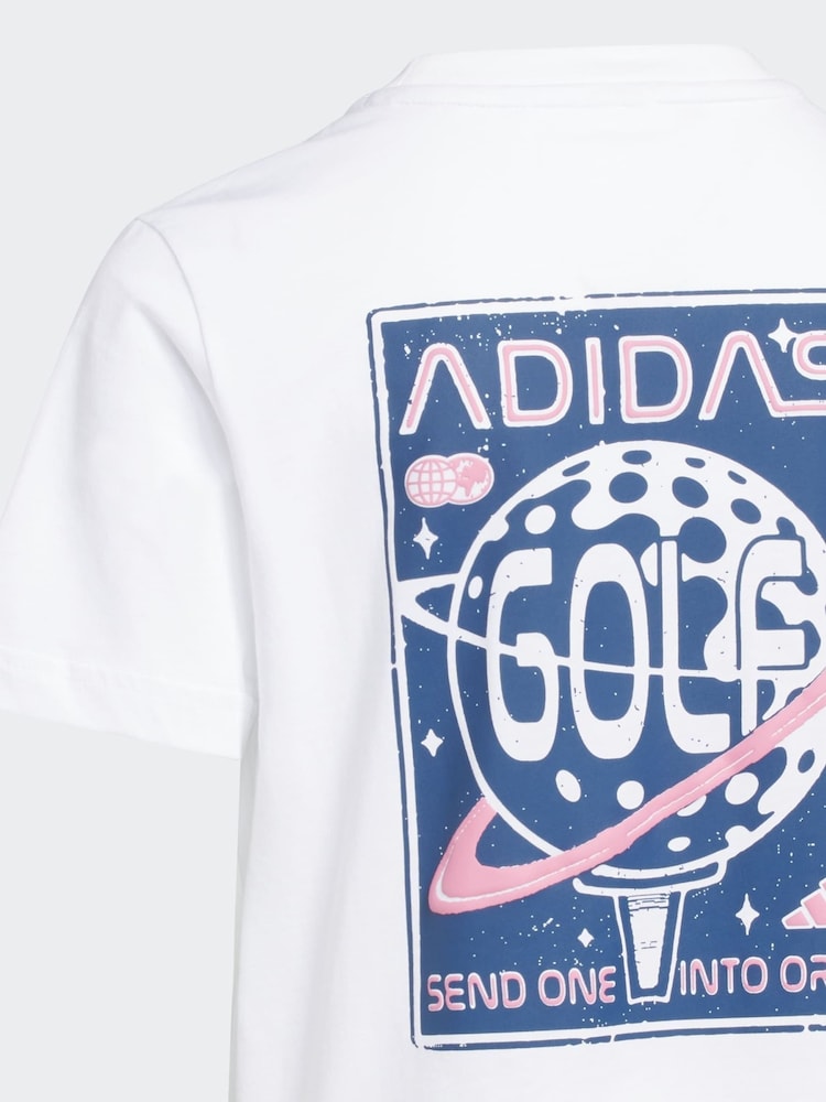 adidas Golf White Unisex Juniors Graphic T-Shirt - Image 5 of 5