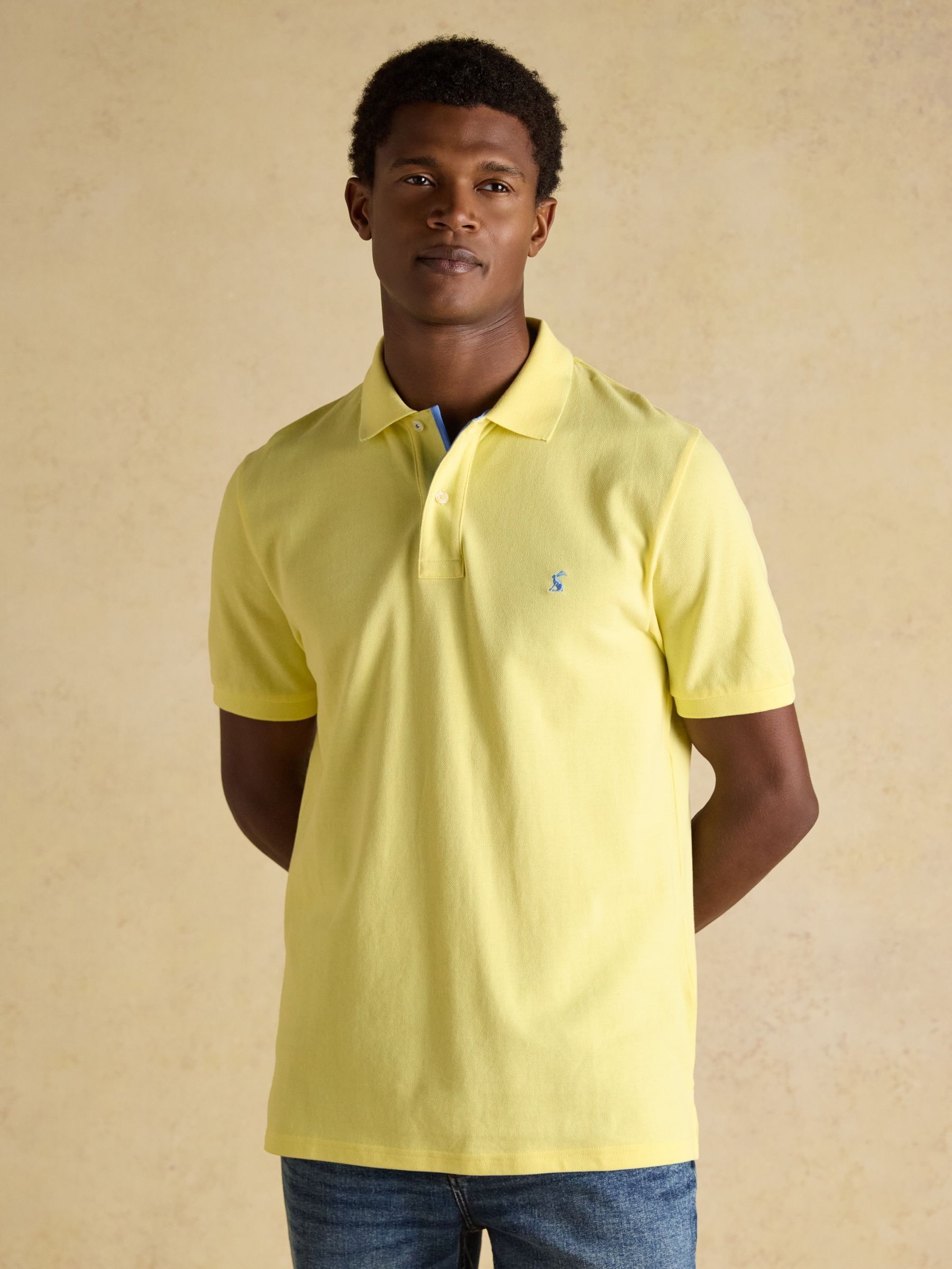 Joules Men's Woody Cotton Pique Polo Shirt Yellow 3XL