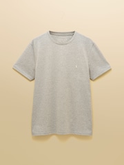 Joules Everyday Grey Crew Neck Classic Fit Cotton T-Shirt - Image 11 of 11