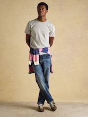 Joules Everyday Grey Crew Neck Classic Fit Cotton T-Shirt - Image 7 of 11