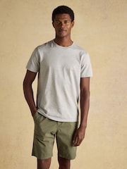 Joules Everyday Grey Crew Neck Classic Fit Cotton T-Shirt - Image 9 of 11