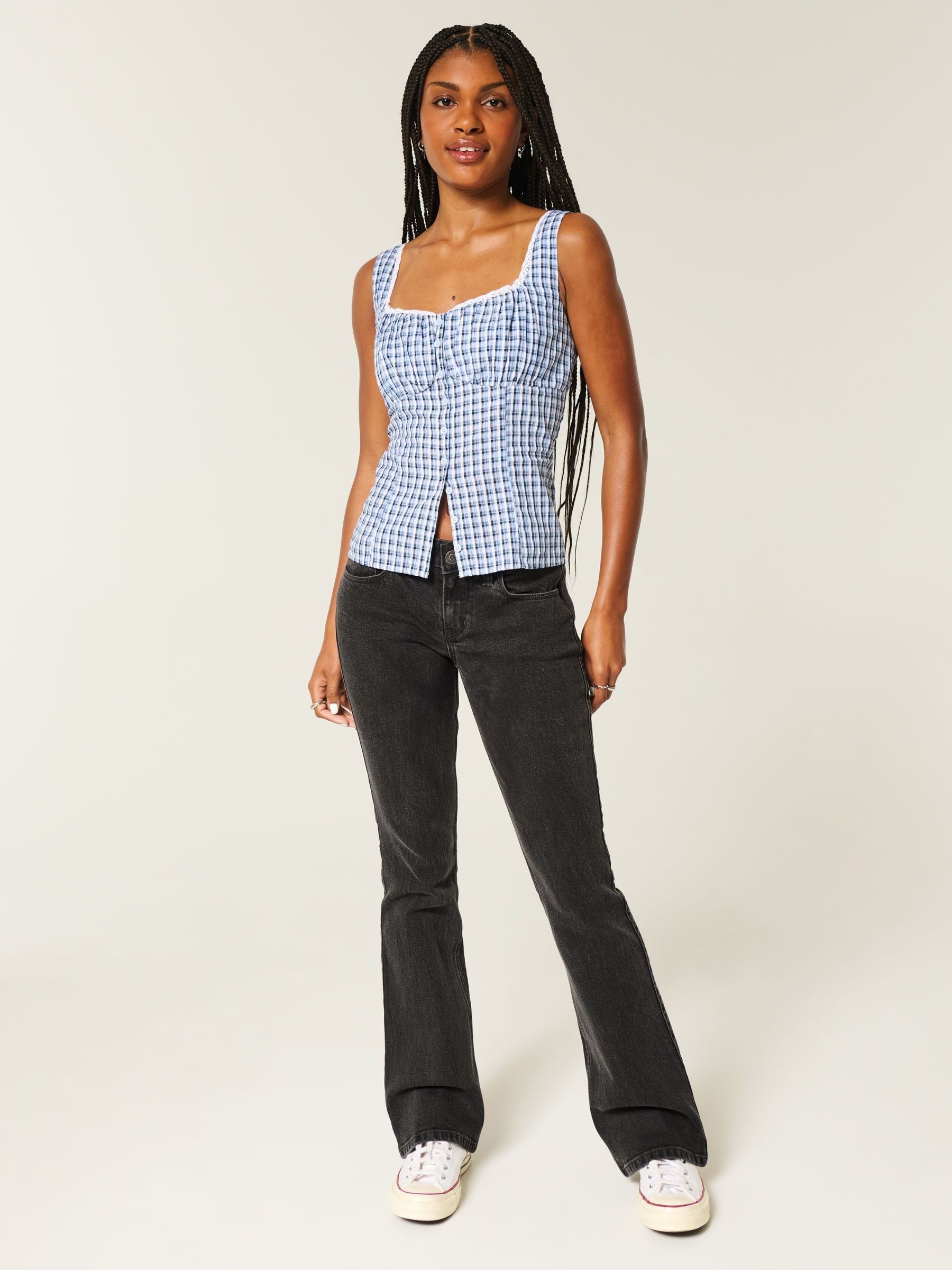 Buy Hollister Low Rise Bootleg Black Jeans from Next USA