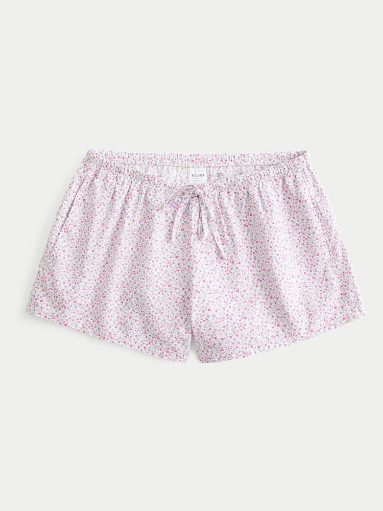 Hollister Pink Cotton Floral Print Pyjamas Shorts - Image 1 of 1