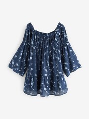 Hollister Blue Long Sleeve Ruched Mini Dress - Image 1 of 1