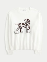 Hollister Cotton Fisherman Graphic Crew Neck White Jumper - Image 3 of 3