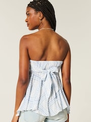 Hollister Strapless Handkerchief Hem Bandeau White Top - Image 3 of 5
