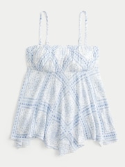 Hollister Strapless Handkerchief Hem Bandeau White Top - Image 4 of 5