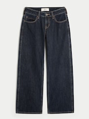 Hollister Blue Low Rise Light Wash Embroidered Baggy Jeans - Image 1 of 9