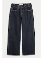 Hollister Blue Low Rise Light Wash Embroidered Baggy Jeans - Image 2 of 9