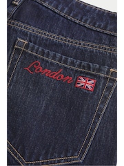 Hollister Blue Low Rise Light Wash Embroidered Baggy Jeans - Image 4 of 9