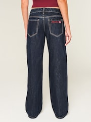 Hollister Blue Low Rise Light Wash Embroidered Baggy Jeans - Image 6 of 9