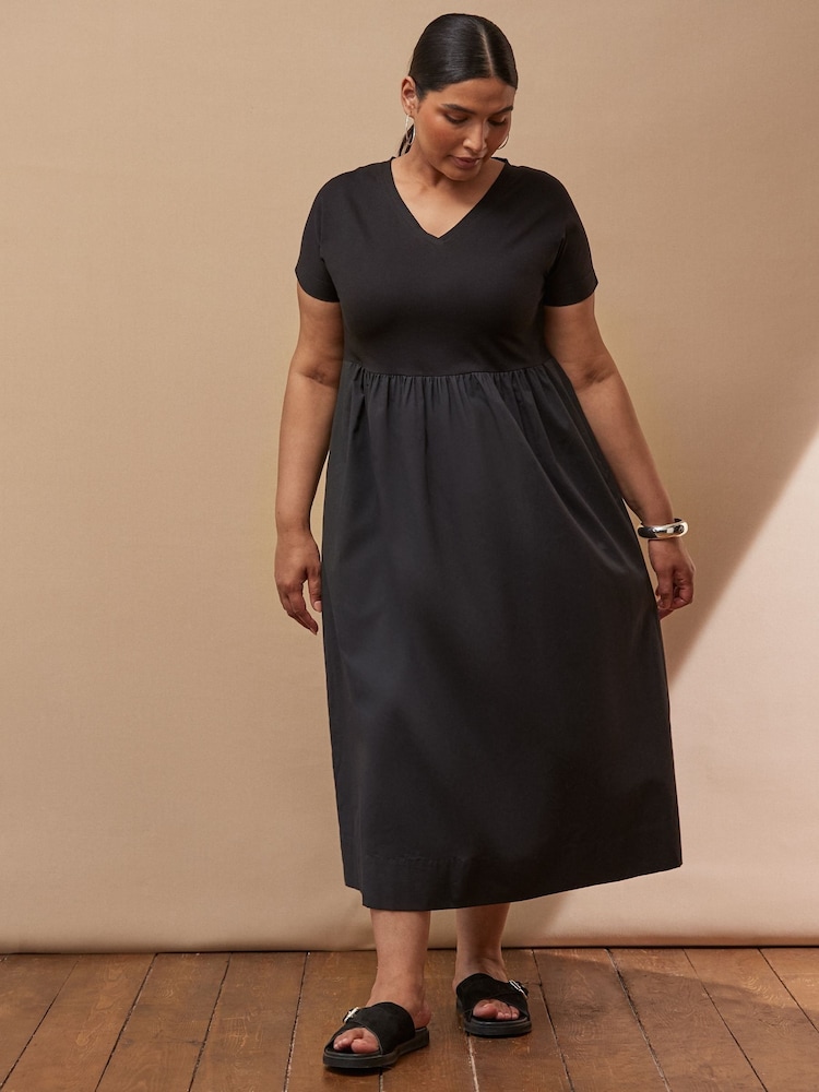 Vestido camiseta em jersey misto Live Unlimited - Imagem 2 de 5