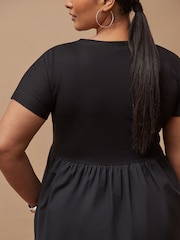 Vestido camiseta em jersey misto Live Unlimited - Imagem 4 de 5