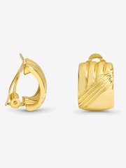 Jon Richard Gold Tone Ridge Clip Earrings - Image 1 of 4