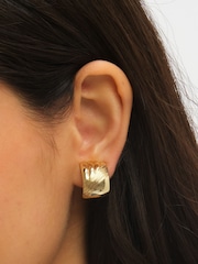 Jon Richard Gold Tone Ridge Clip Earrings - Image 4 of 4