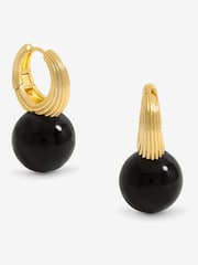 Jon Richard Gold Tone Jet Bead Statement Earrings - Image 1 of 4