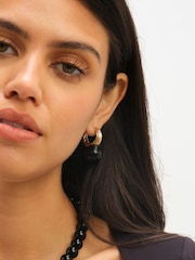 Jon Richard Gold Tone Jet Bead Statement Earrings - Image 4 of 4