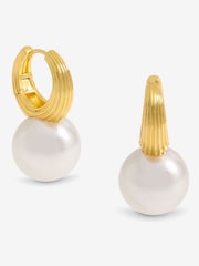 Jon Richard Gold Tone Hoop And Pearl Statement Earrings - Image 1 of 5