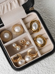 Jon Richard Gold Tone Hoop And Pearl Statement Earrings - Image 5 of 5