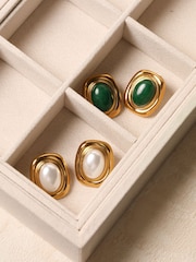 Jon Richard Gold Tone Statement Earrings - Image 5 of 5