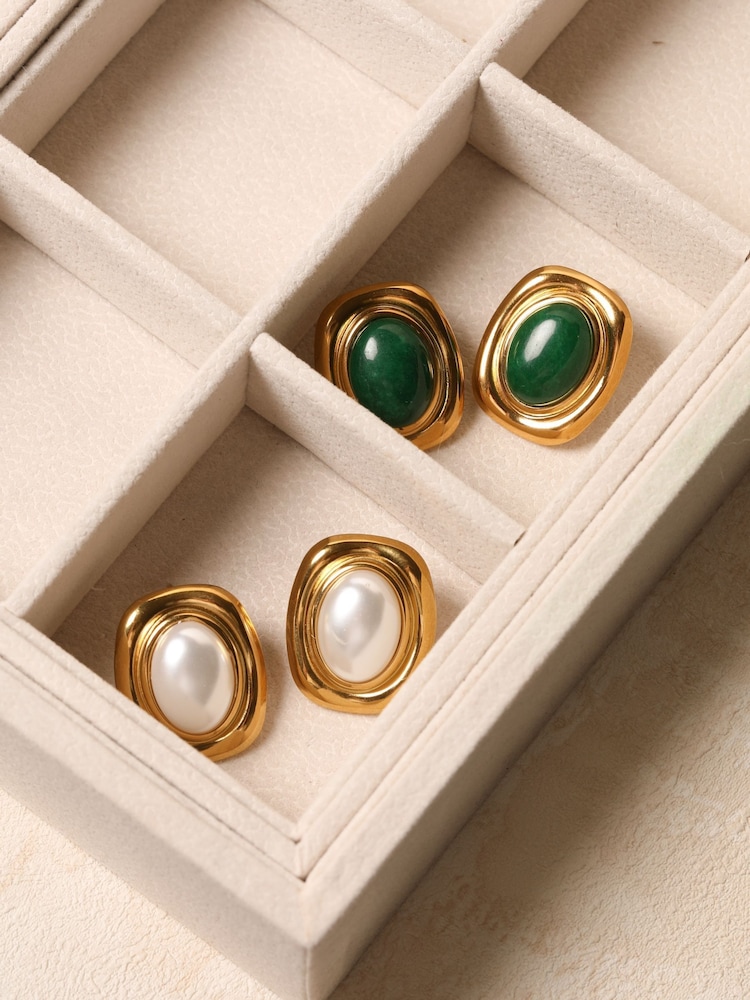 Jon Richard Gold Tone Statement Earrings - Image 5 of 5