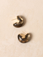 Jon Richard Gold Tone Resin Hoop Earrings - Image 2 of 5
