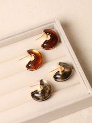Jon Richard Gold Tone Resin Hoop Earrings - Image 3 of 5