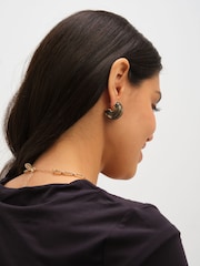 Jon Richard Gold Tone Resin Hoop Earrings - Image 5 of 5