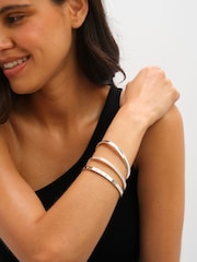 Jon Richard Silver Plated Waterproof Crystal Row Bangle - Image 3 of 4