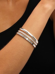 Jon Richard Silver Plated Waterproof Crystal Row Bangle - Image 4 of 4