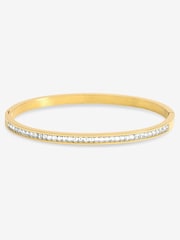 Jon Richard Gold Plated Waterproof Crystal Row Bangle - Image 1 of 1