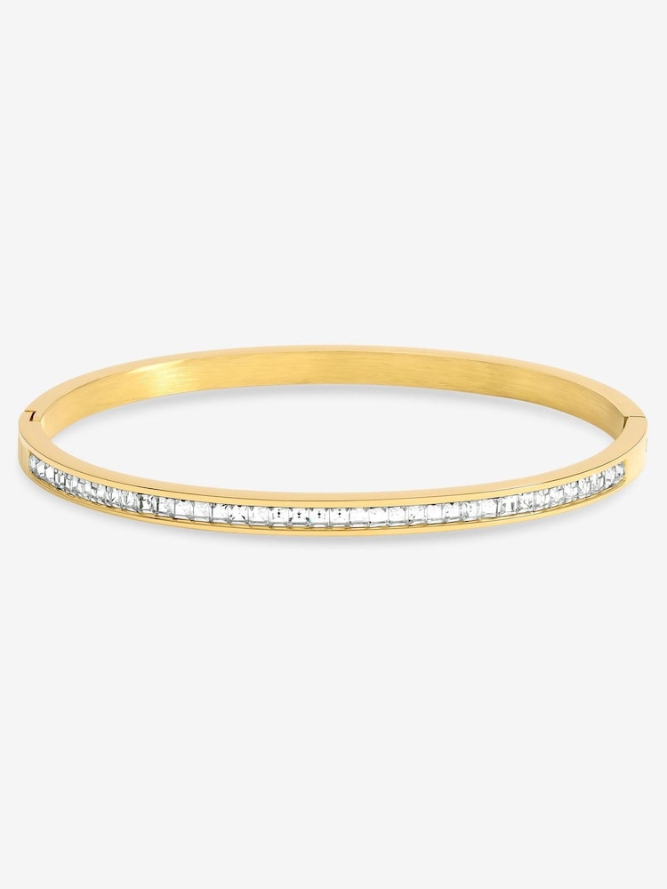 Jon Richard Gold Plated Waterproof Crystal Row Bangle - Image 1 of 1