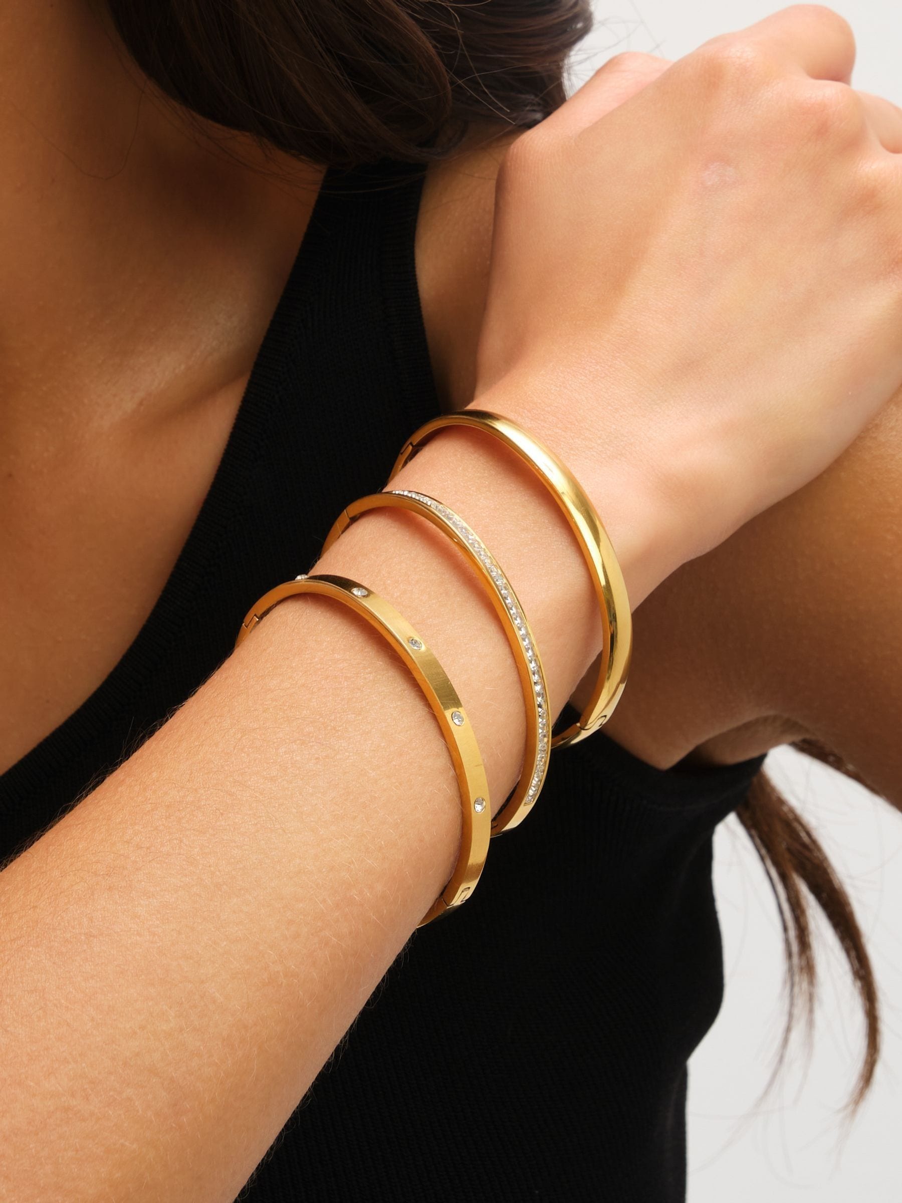 Buy Jon Richard Gold Plated Waterproof Crystal Row Bangle from