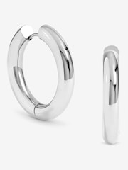 Jon Richard Silver Plated Waterproof Large Chubby Hoop Earrings - Image 1 of 1