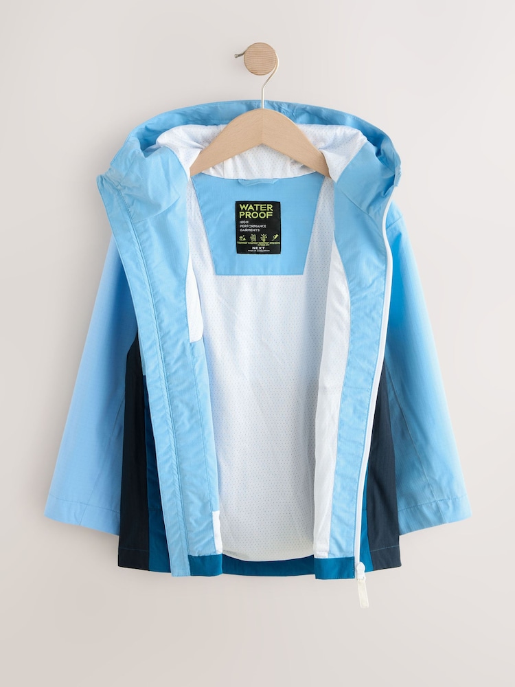 Blue Colour Block Waterproof Anorak Jacket (3-16yrs) - Image 2 of 6