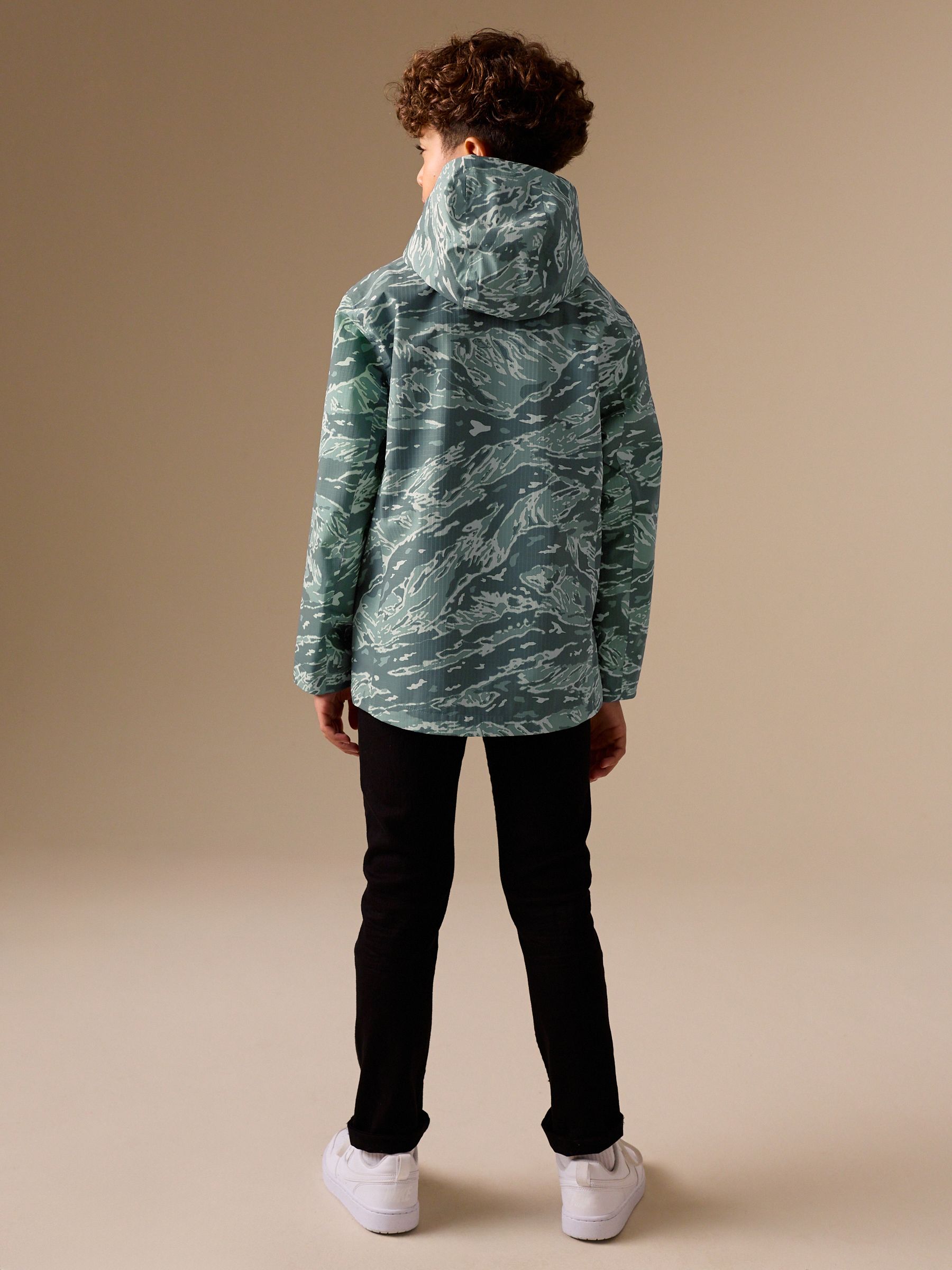 Buy Green Camouflage Waterproof Anorak Jacket (3-16yrs) from the