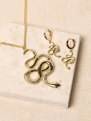 Jon Richard Gold Tone Snake Long Pendant - Image 3 of 5