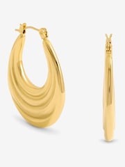Jon Richard Gold Tone Ridge Hoop Earrings - Image 1 of 5