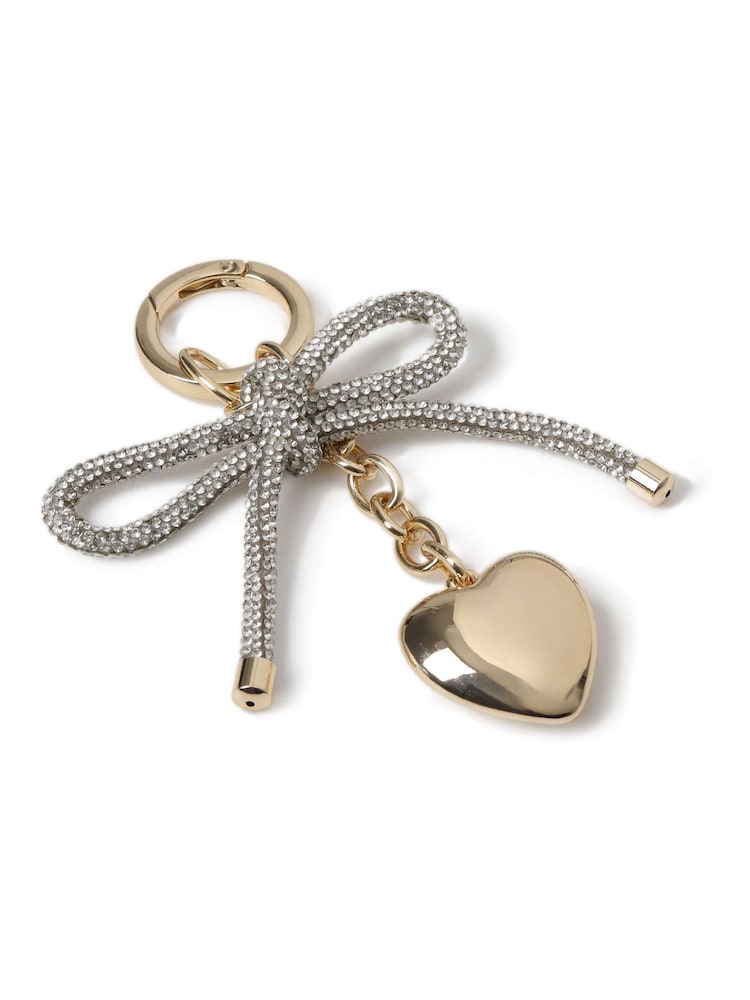 Aela Gold Tone Sparkle Bow Bag Charm - صورة 1 من 2 Aela Gold Tone Sparkle Bow Bag Charm - صورة 1 من 2
