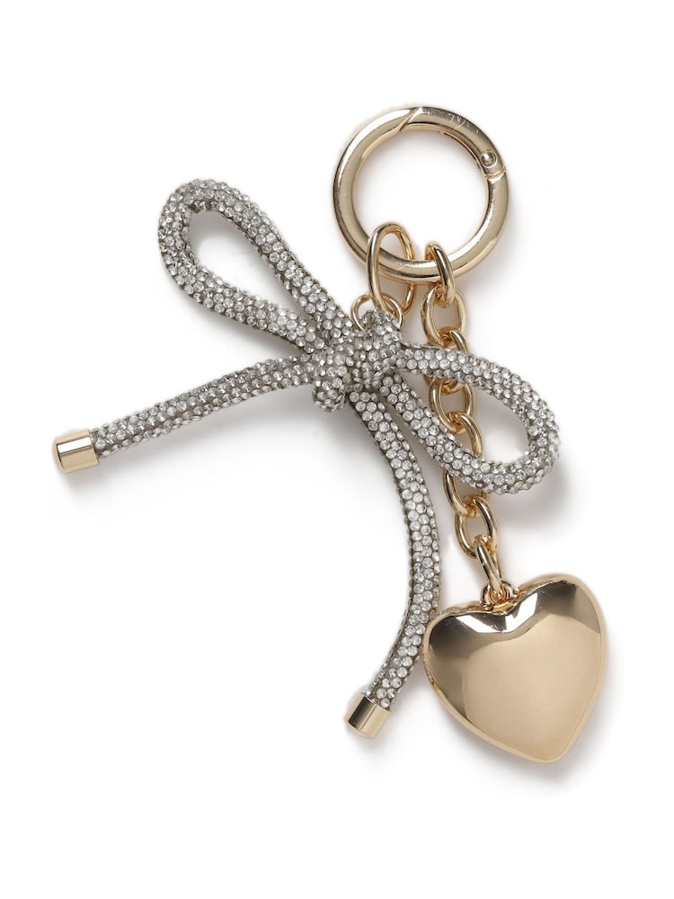 Aela Gold Tone Sparkle Bow Bag Charm - صورة 2 من 2 Aela Gold Tone Sparkle Bow Bag Charm - صورة 2 من 2