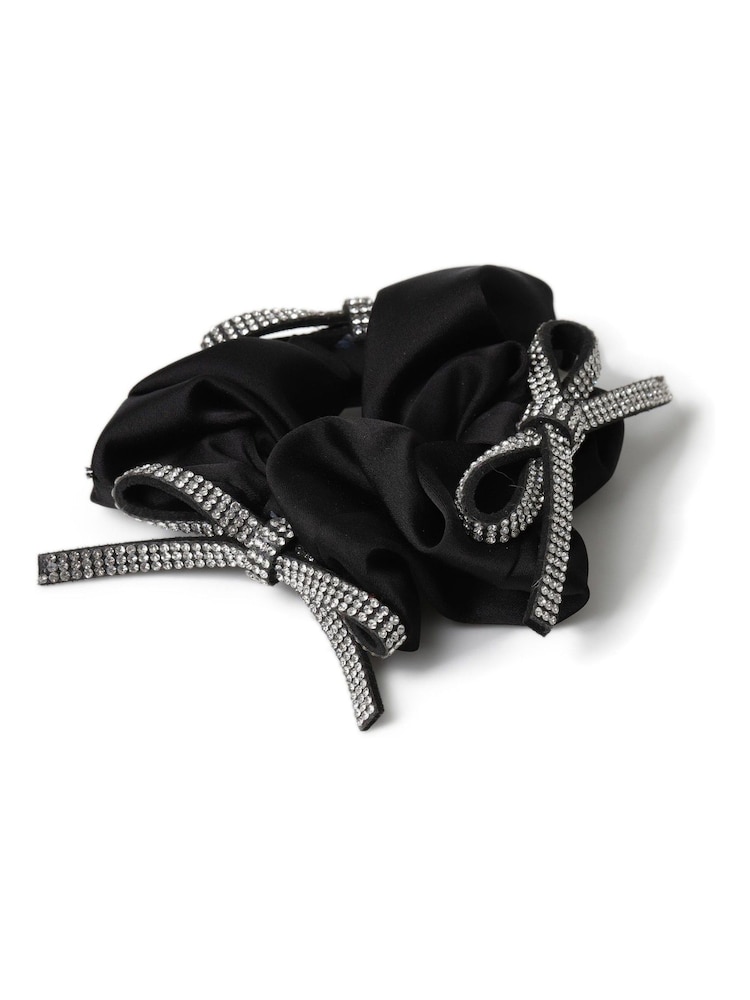 Aela Sparkle Bow Black Scrunchie - Image 3 of 3 Aela Sparkle Bow Black Scrunchie - Image 3 of 3