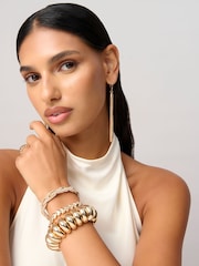 Aela Gold Tone Chevron Stretch Bracelet - Image 1 of 3